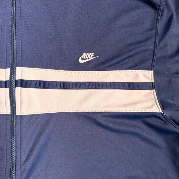 Vtg Nike Mens Navy Track Jacket Size XL Philippines Chest Striped Gray Tag 90s - Picture 5 of 7